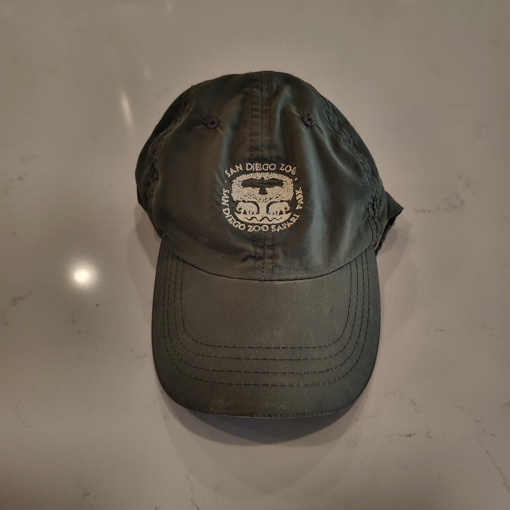 San Diego Zoo Safari Park Hat Olive Green DPC Baseball Cap Adjustable Mens